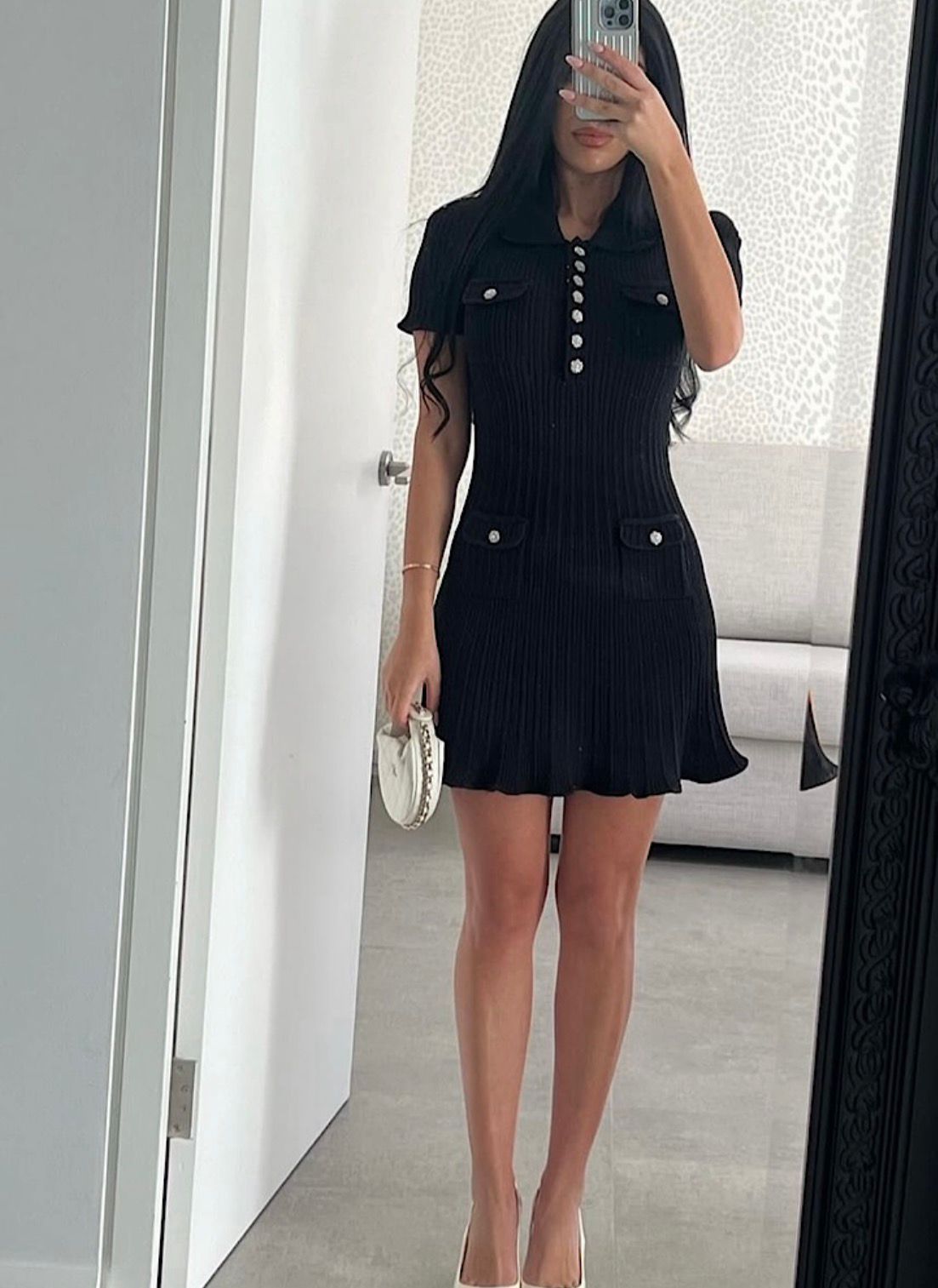 SANDRO Black Dory Mini Dress