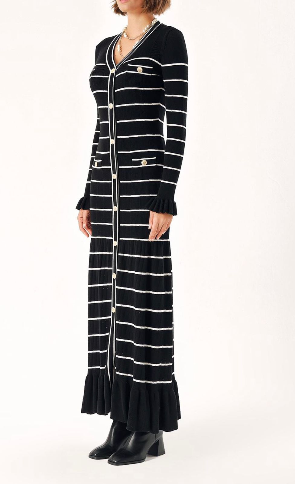 SANDRO ELINE KNIT MIDI DRESS