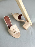 Loro Piana Summer Charms Sandal Flats Ostrich Leather