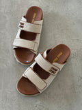 Miu Miu Canvas and leather slide