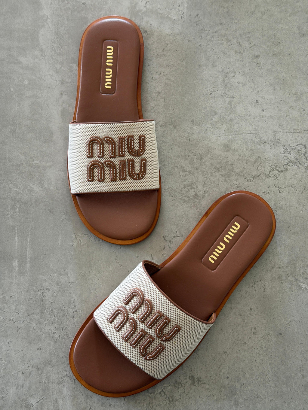 Miu Miu Canvas slide sandals