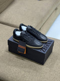 ZEGNA Black Suede Triple Stitch Sneakers (Copy)