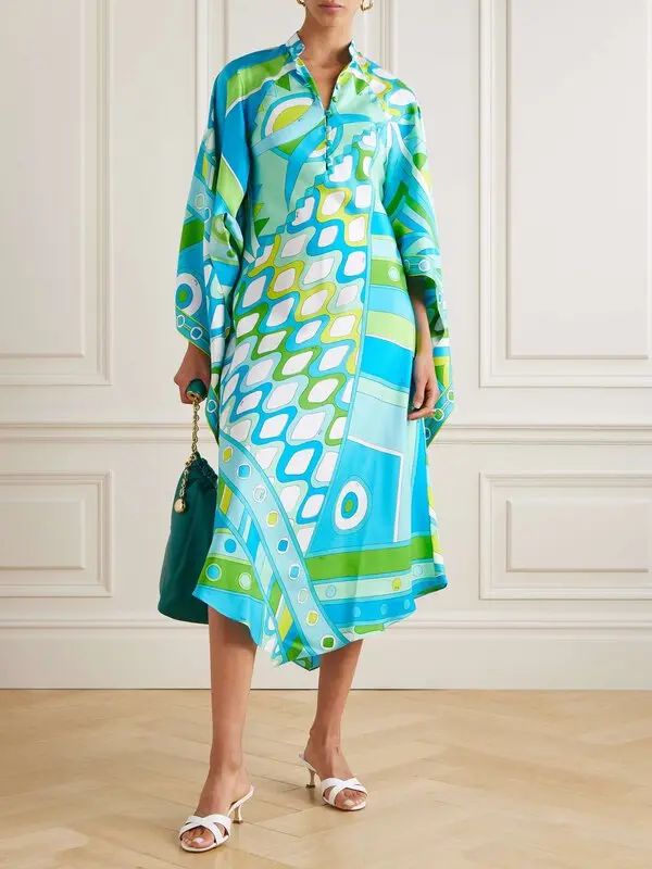 Pucci Multicolour Vivara Printed Kaftan in Silk