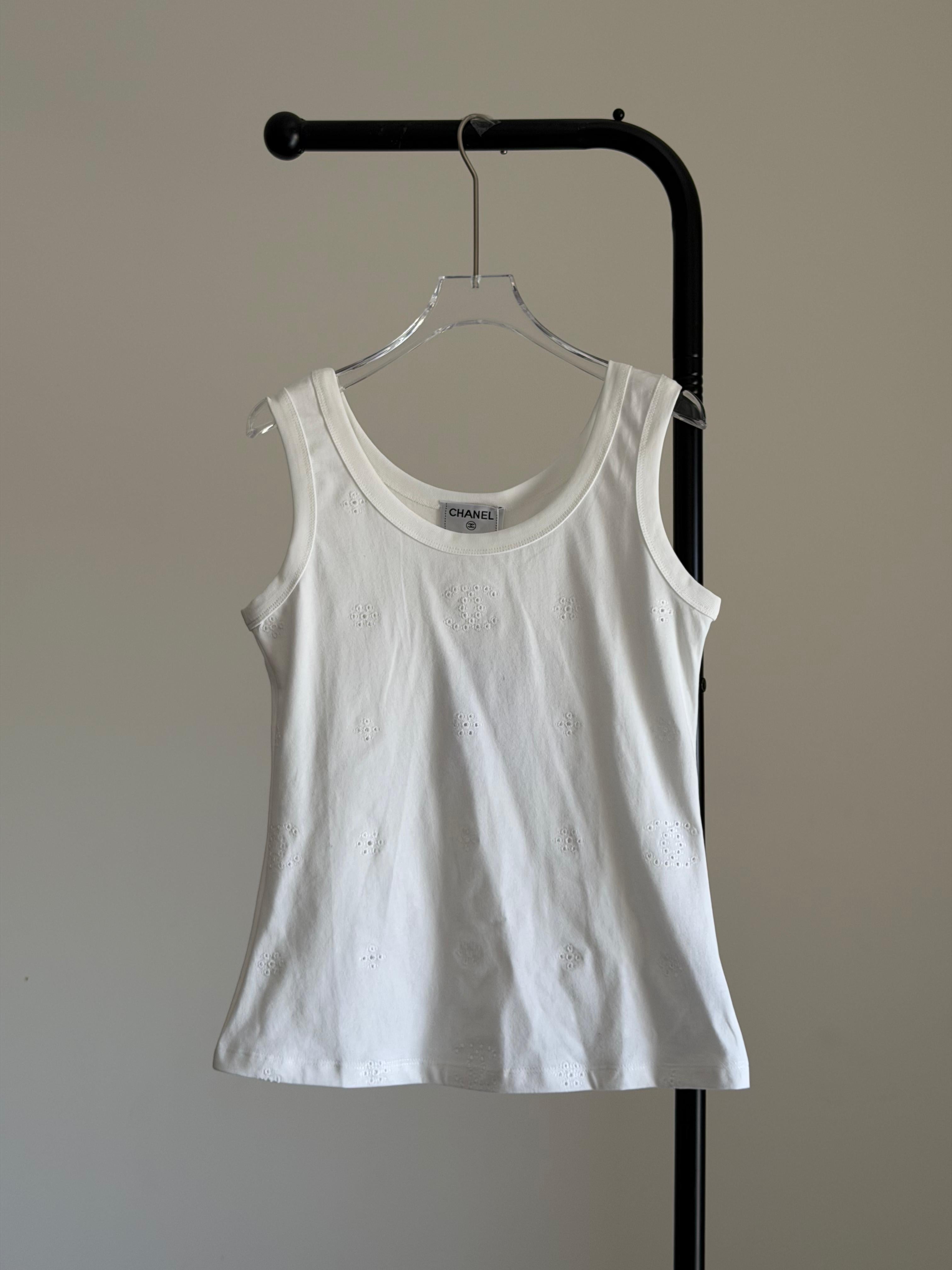 Chanel White Knit Tank Top