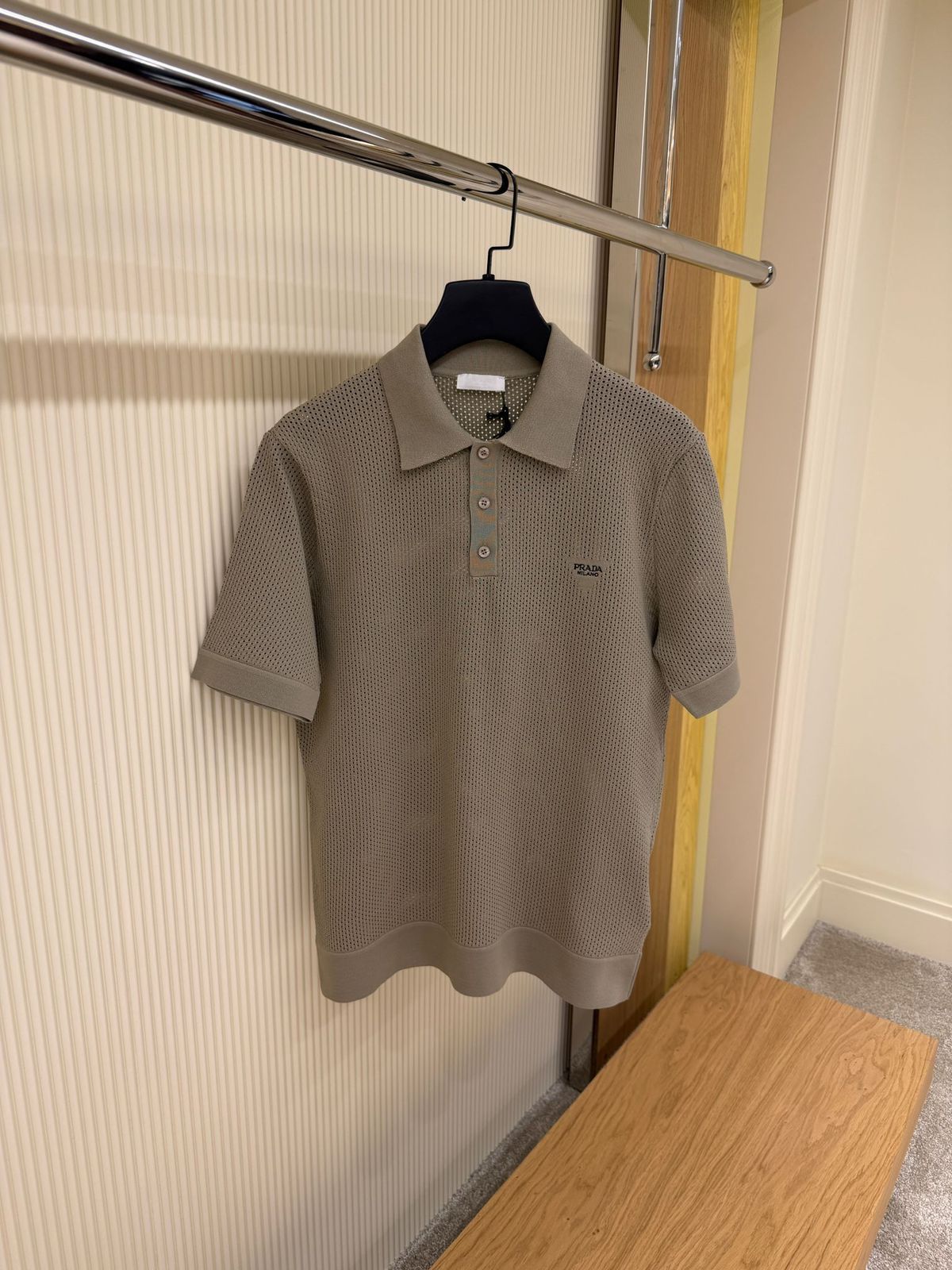 Prada Neutral Logo Polo