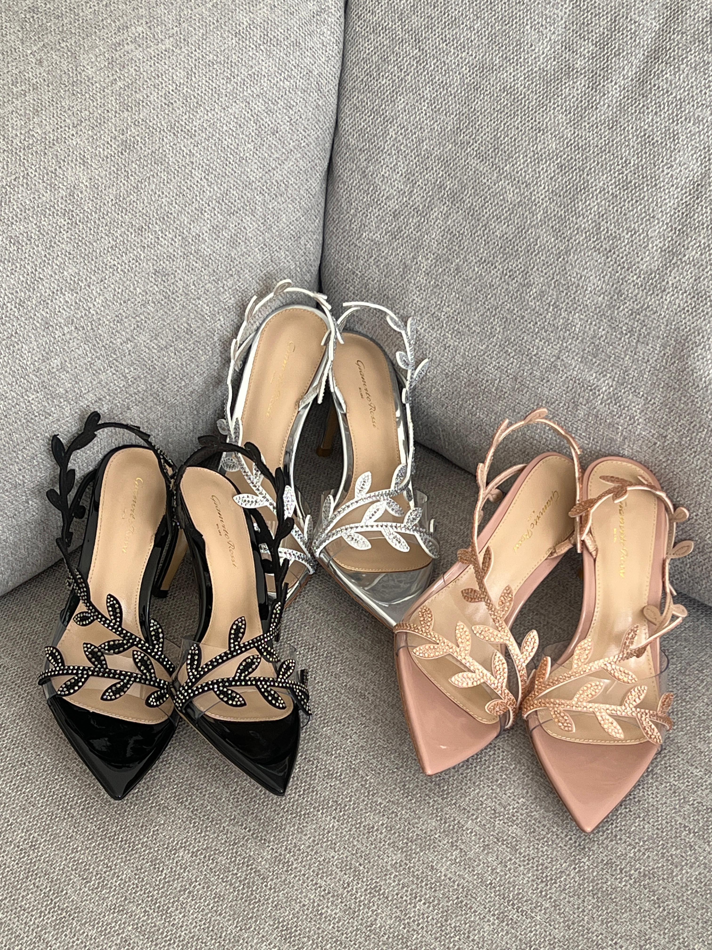 Gianvito Rossi  Pointed Leaf Strap Sandals