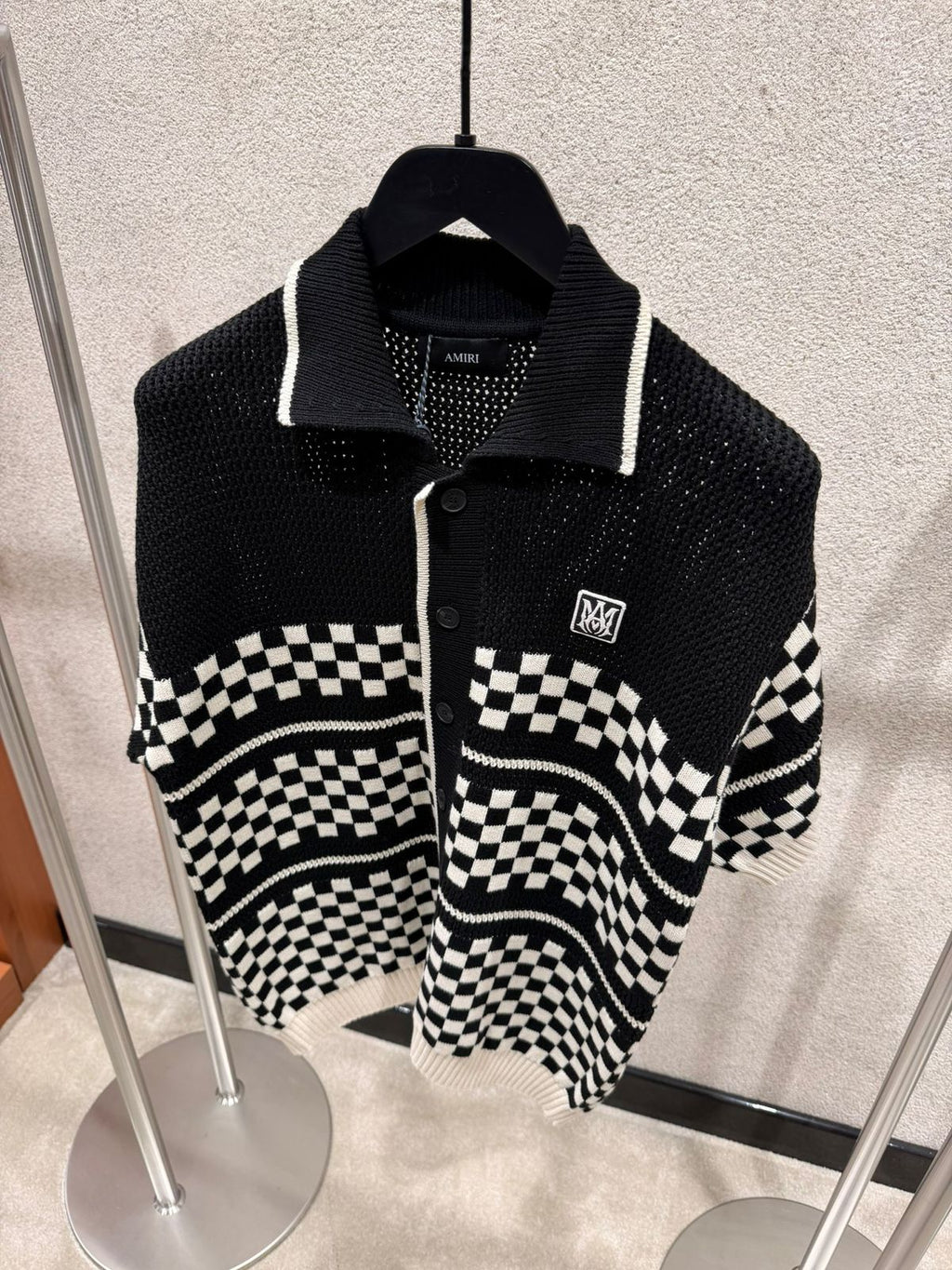 Amiri Checkered Mesh Wool shirt