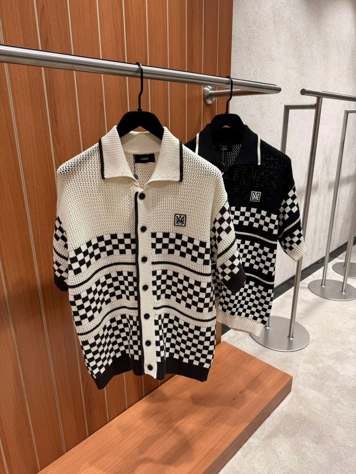 Amiri Checkered Mesh Wool shirt