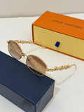 LV Script Metal Round Sunglasses