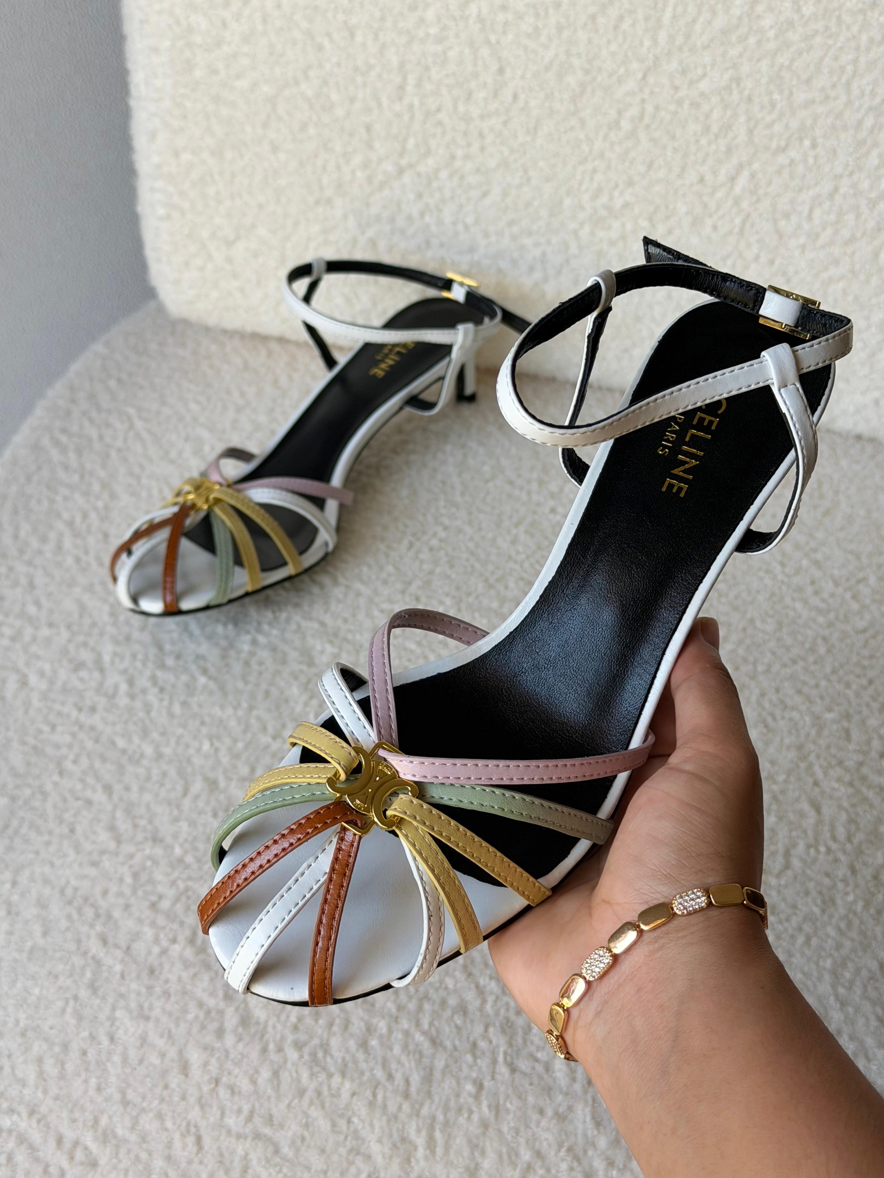 CELINE TRIOMPHE SANDAL IN LAMINATED CALFSKIN