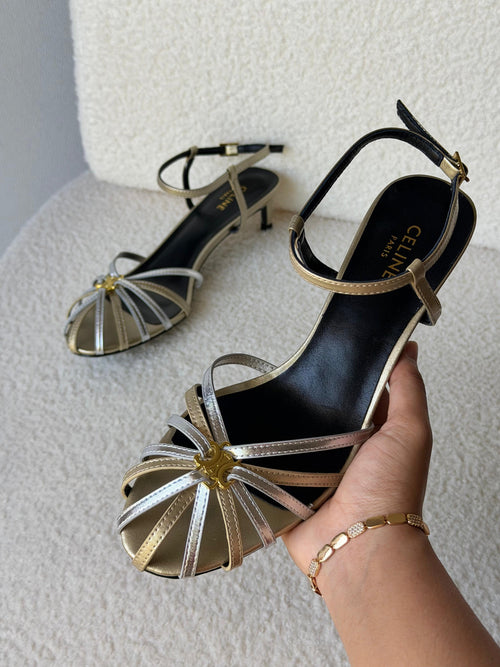 CELINE TRIOMPHE SANDAL IN LAMINATED CALFSKIN
