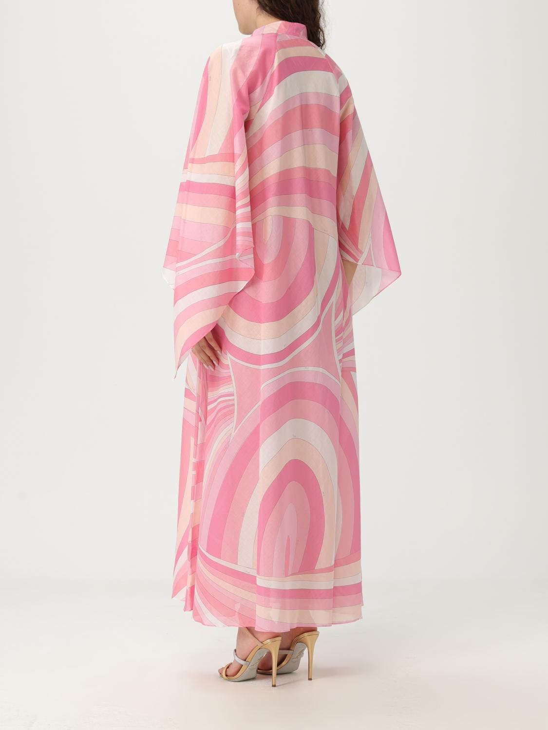 pPucci Pink Iride-print Kaftan in Cotton-