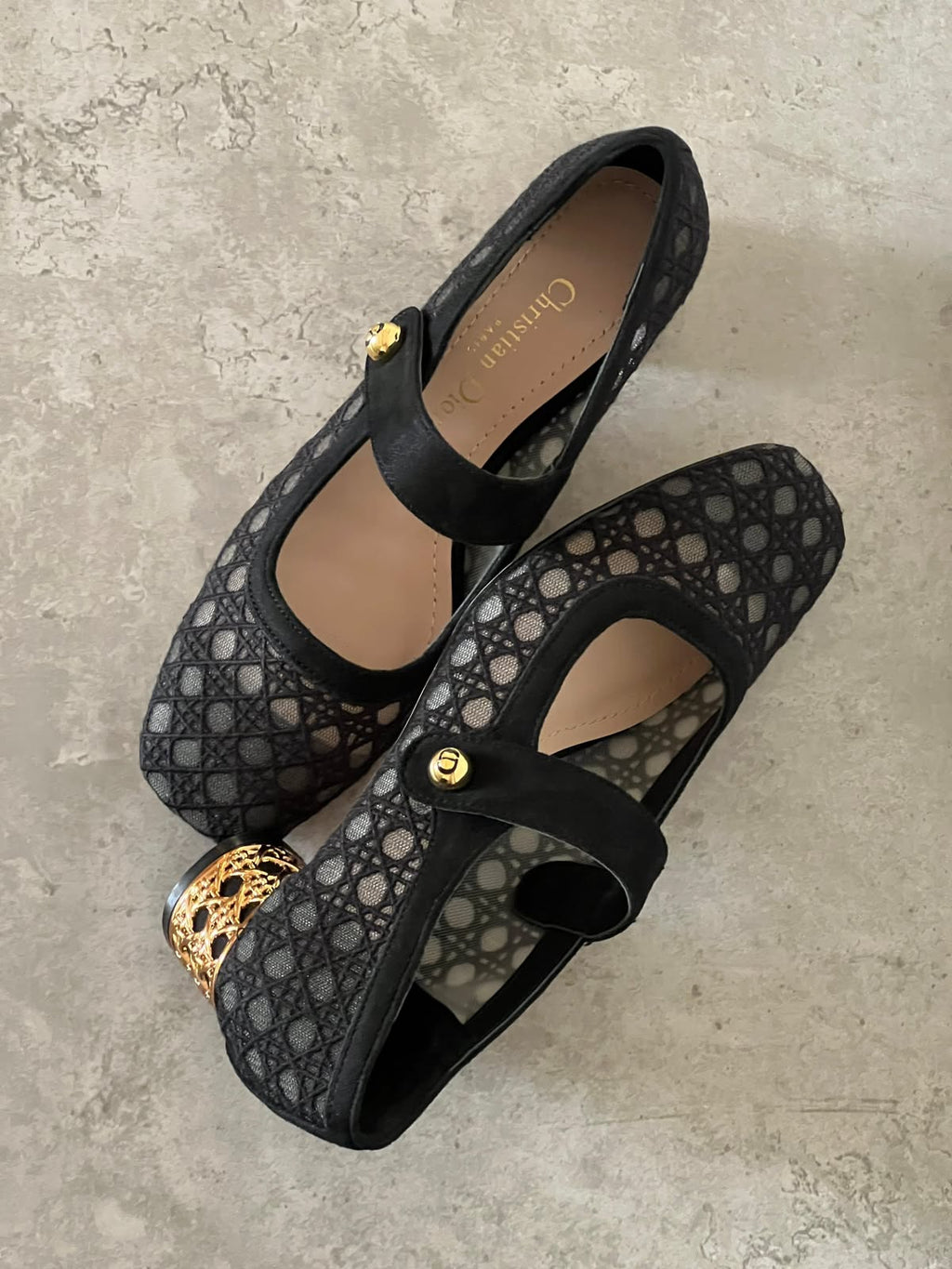 Dior Low heel mesh fabric ballerinas