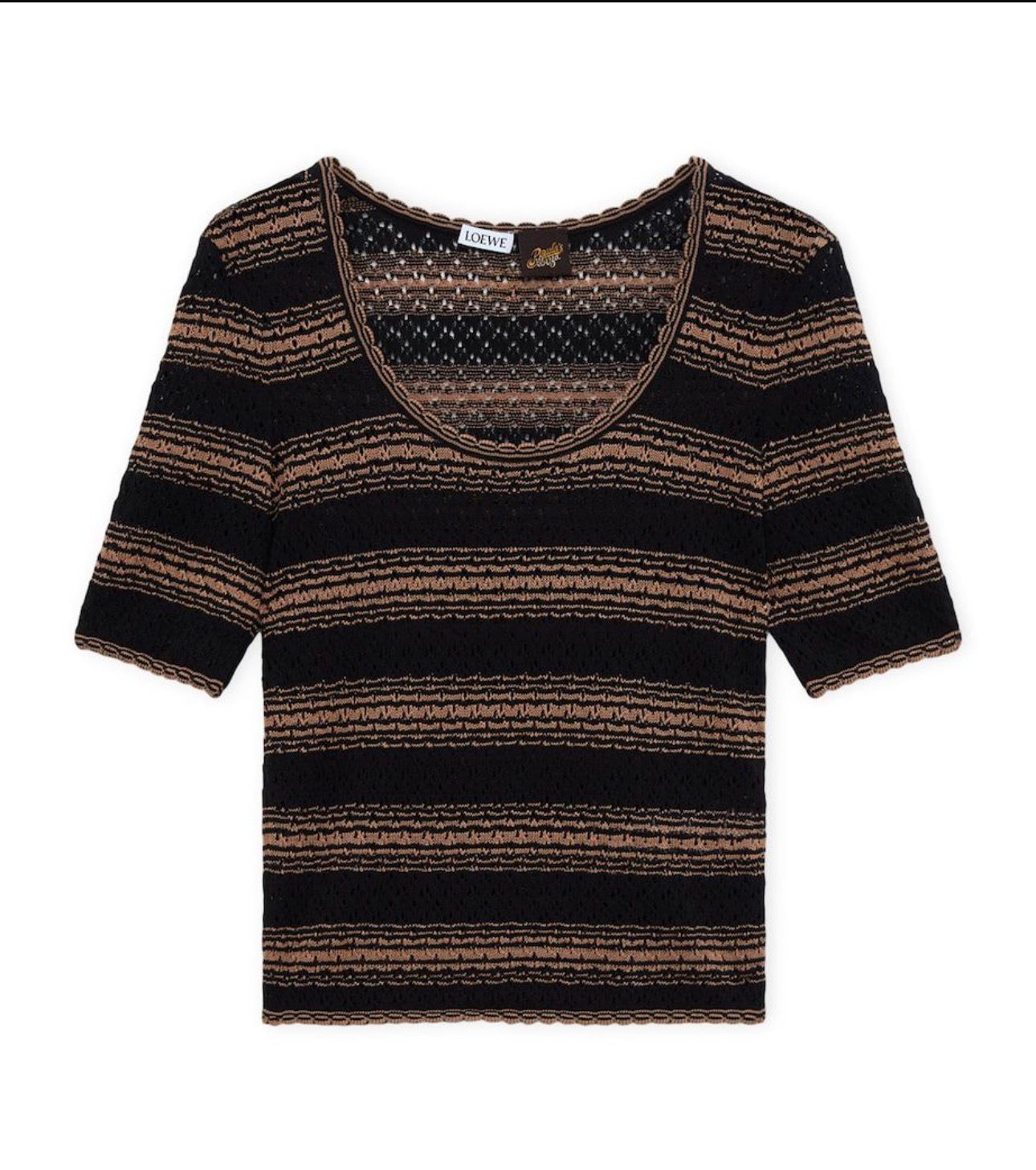 LOEWE Black x Paula's Ibiza Stripe Short-Sleeve Sweater