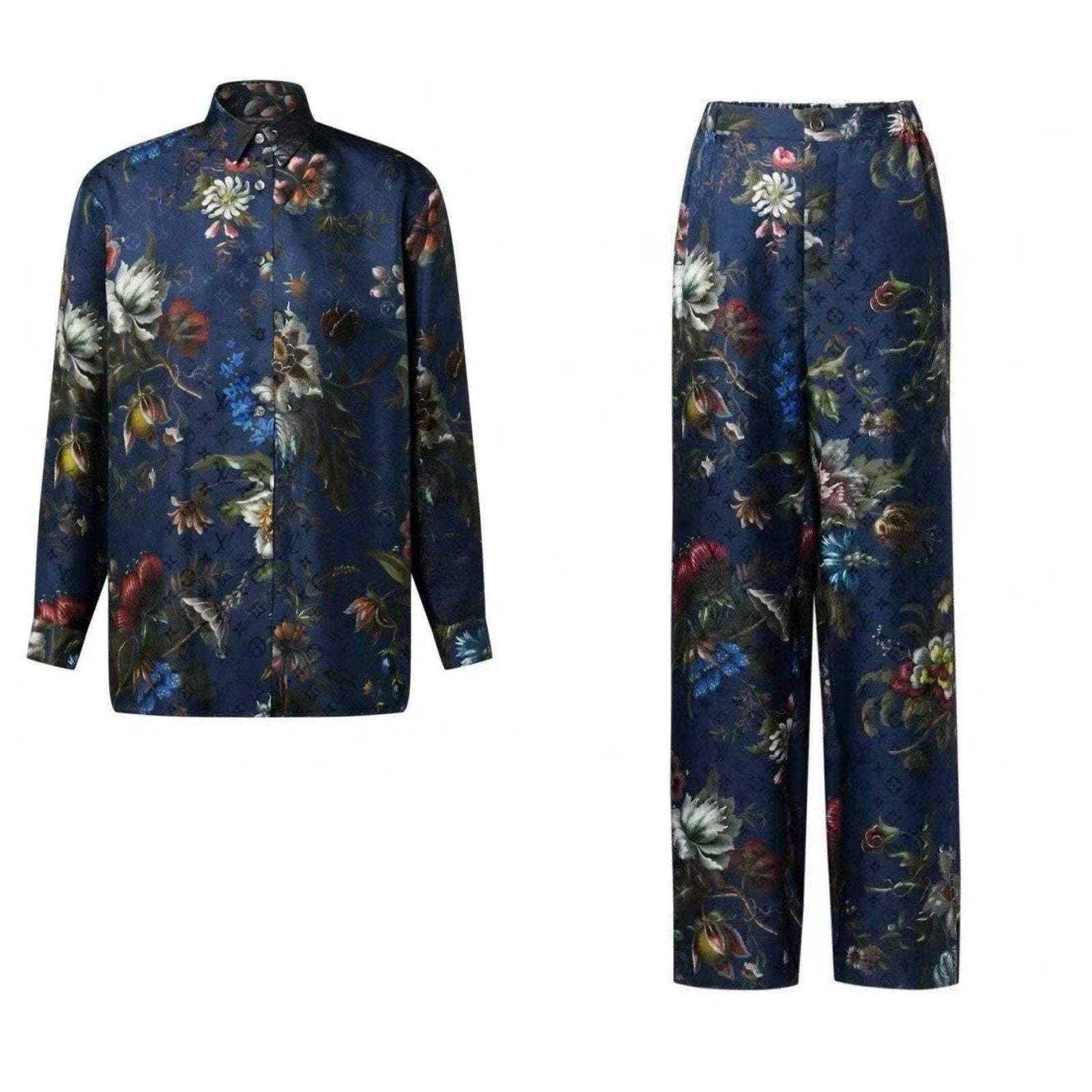 LV Dark Floral Print Pants & shirt
