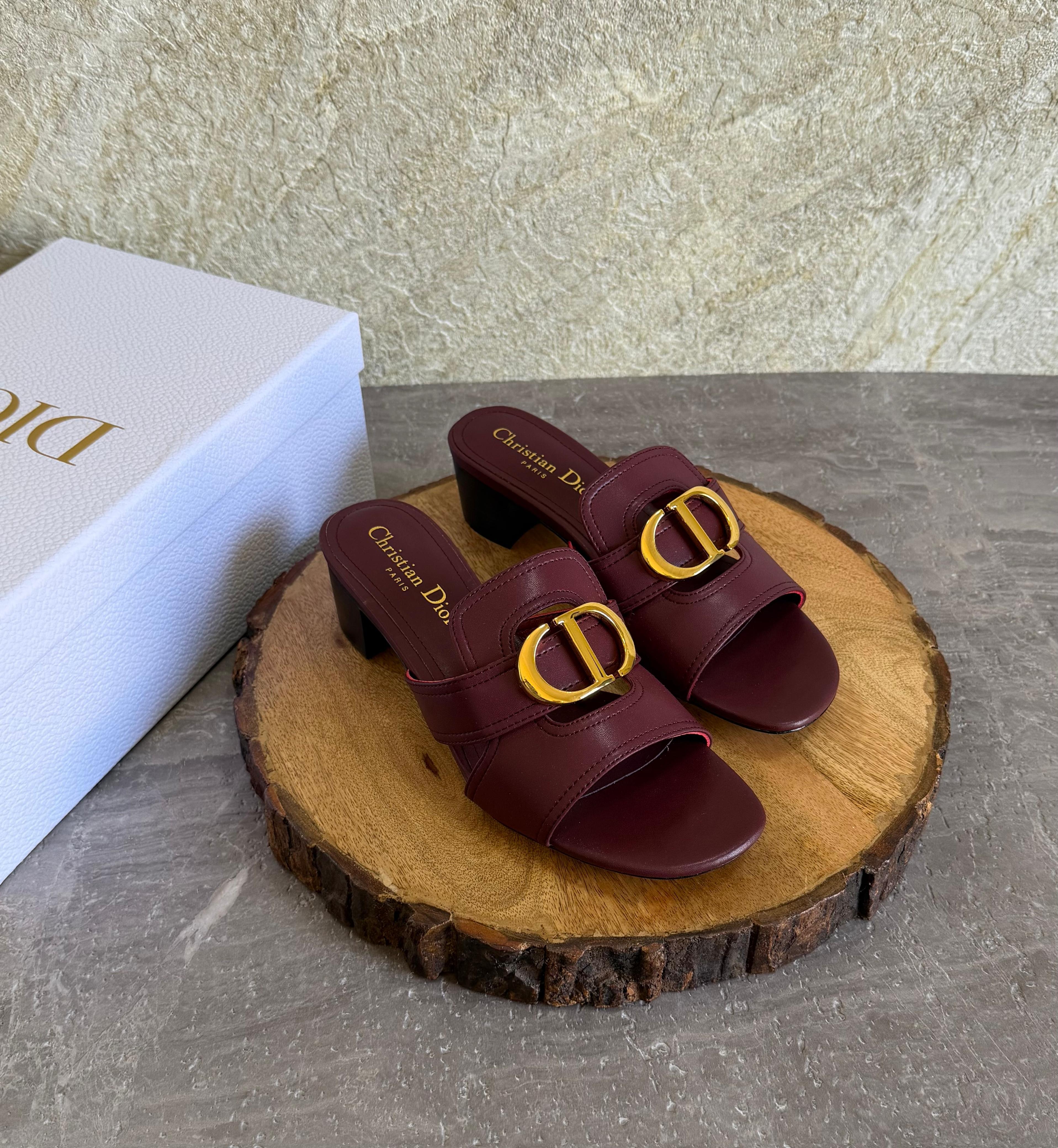 Dior Black Leather 30 Montaigne sandals