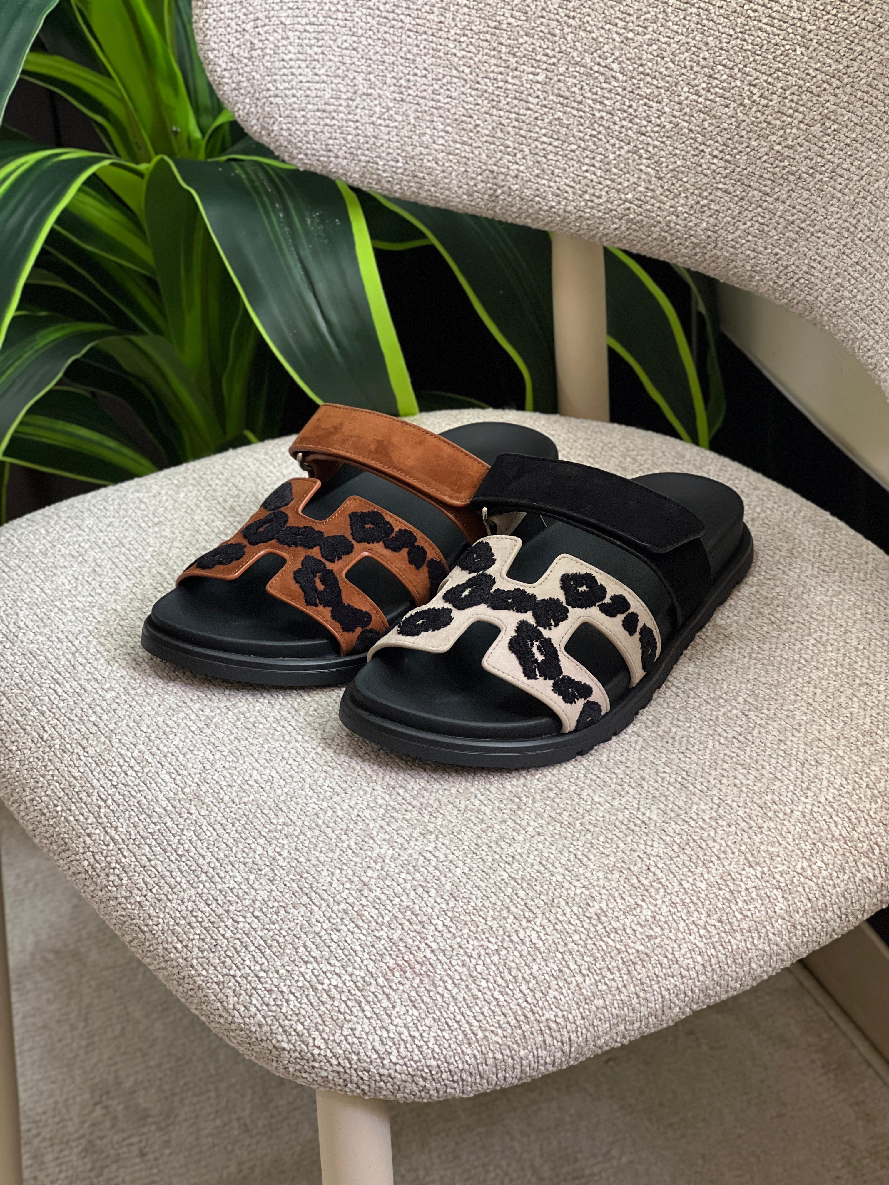 Hermes Chypre Sandal Tufted Suede