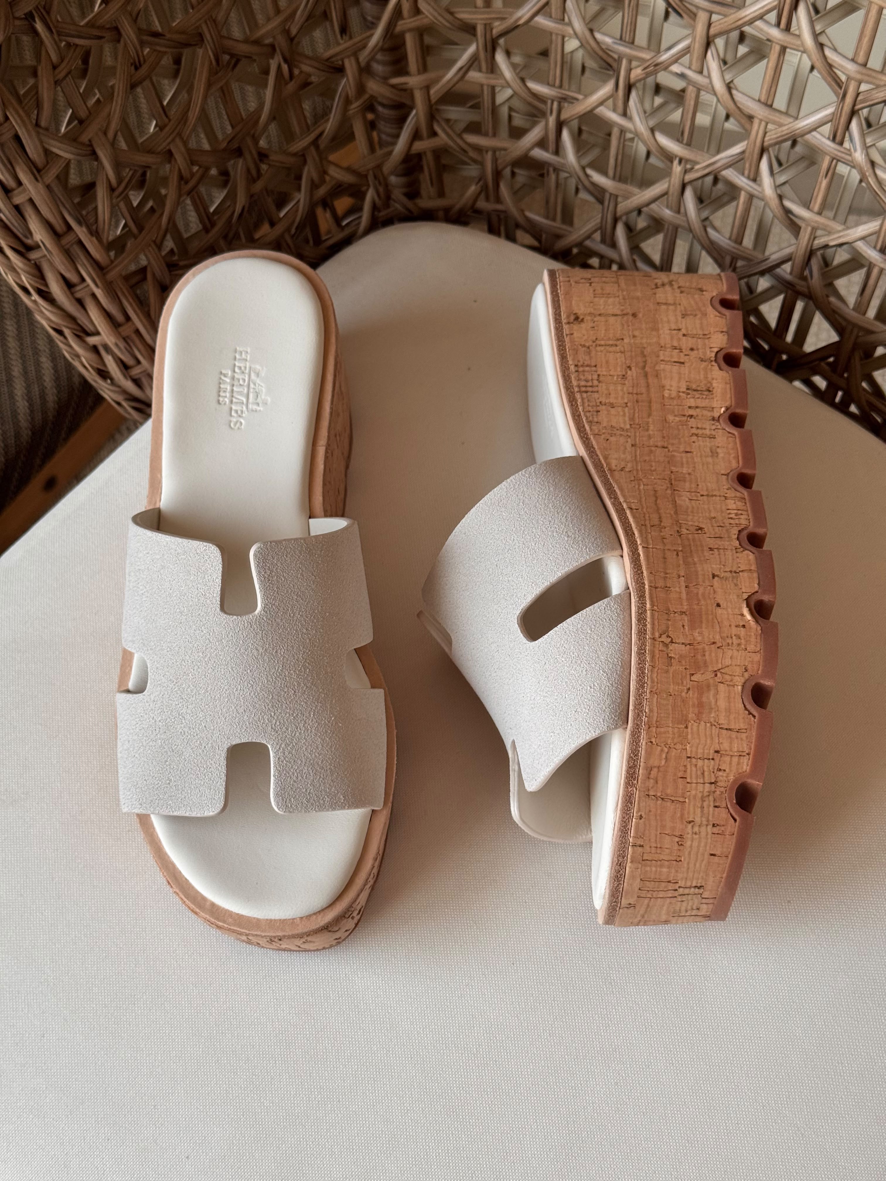 Hermes Luce 30 Sandals in Suede