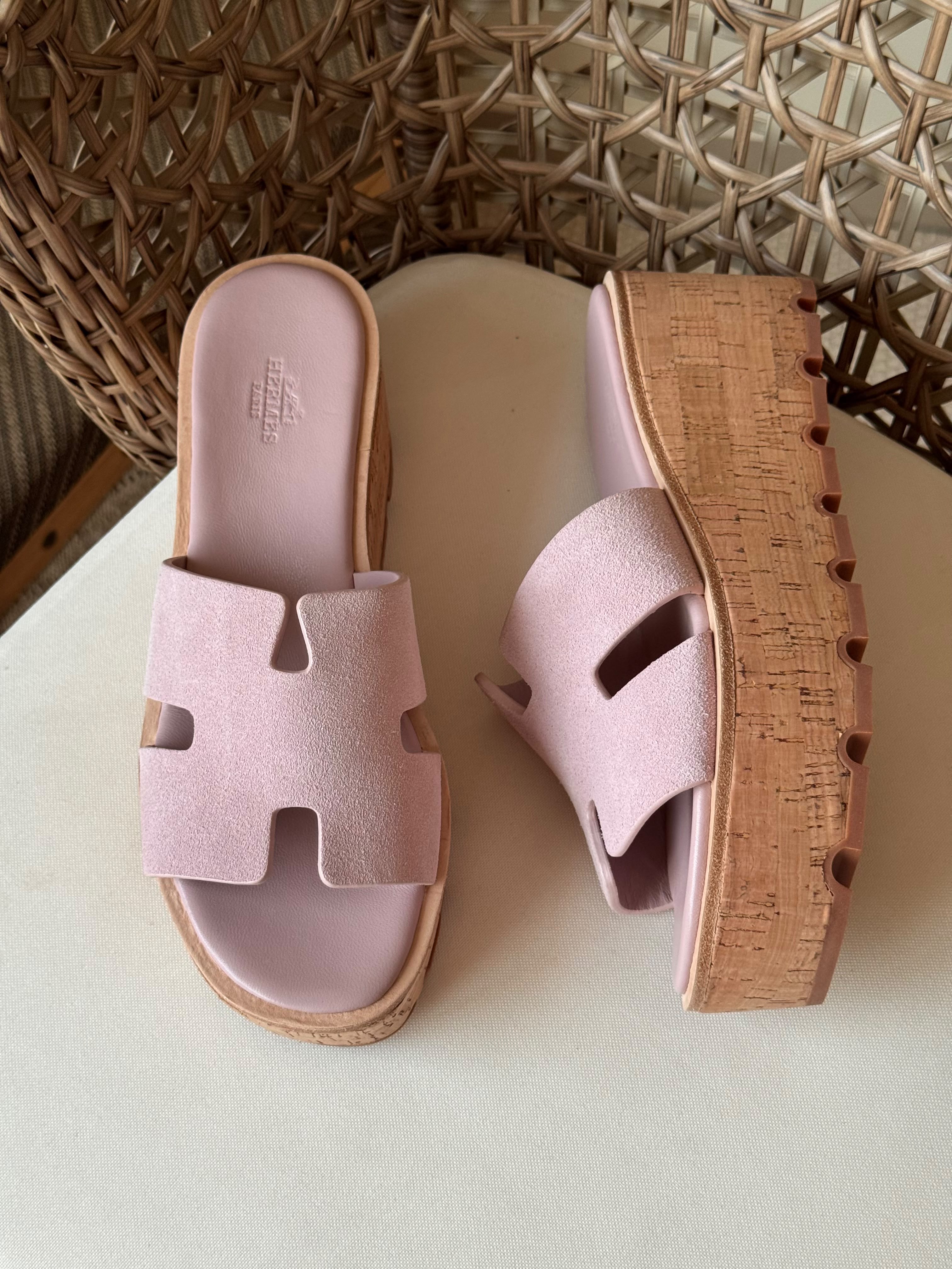 Hermes Luce 30 Sandals in Suede