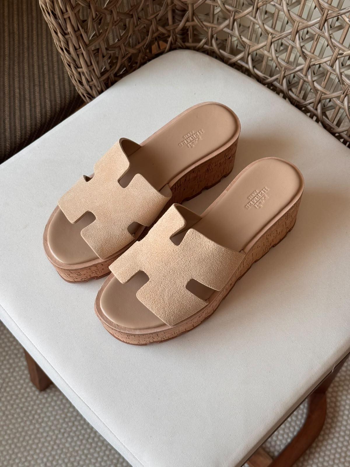 Hermes Luce 30 Sandals in Suede