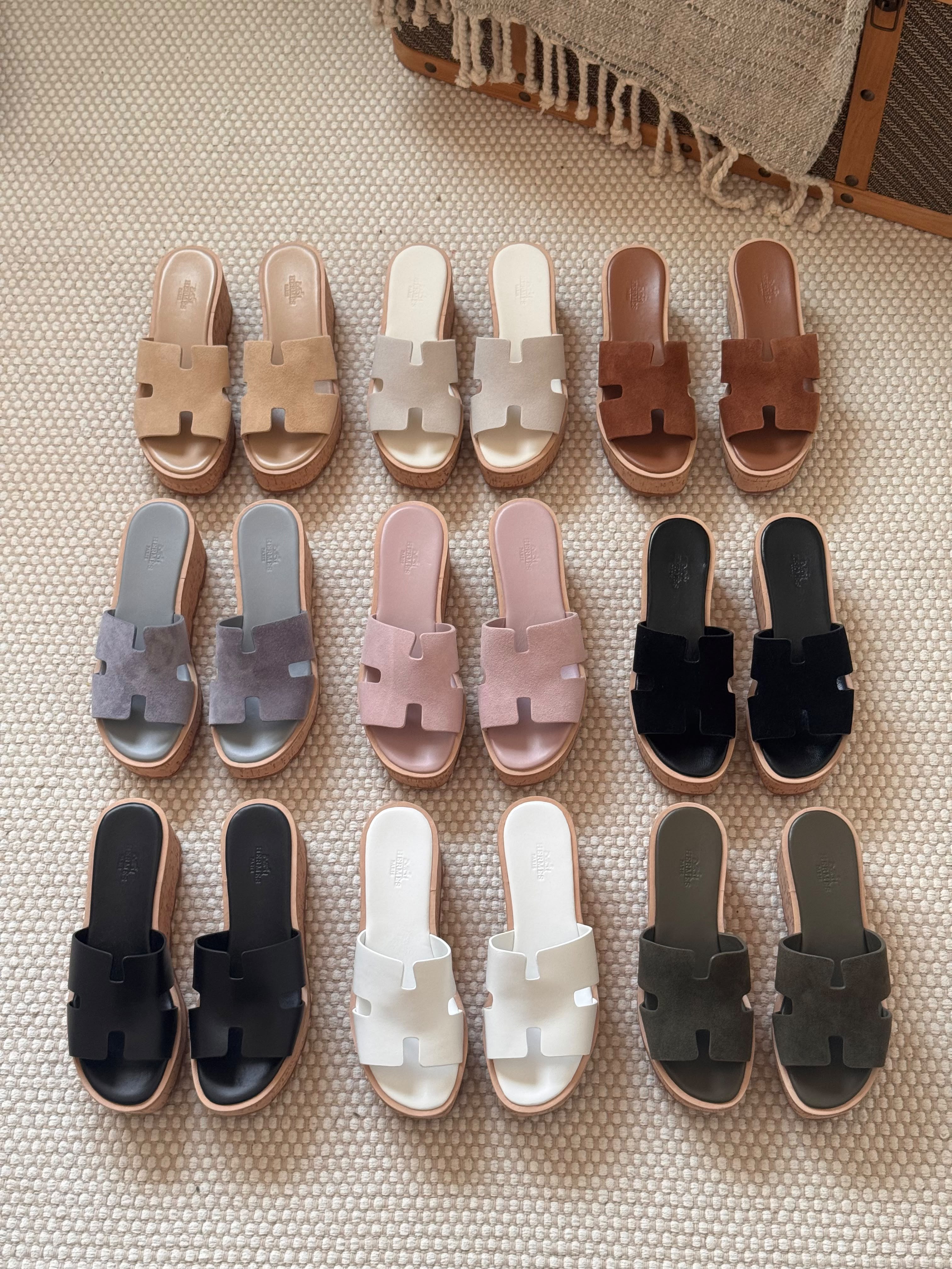 Hermes Luce 30 Sandals in Suede