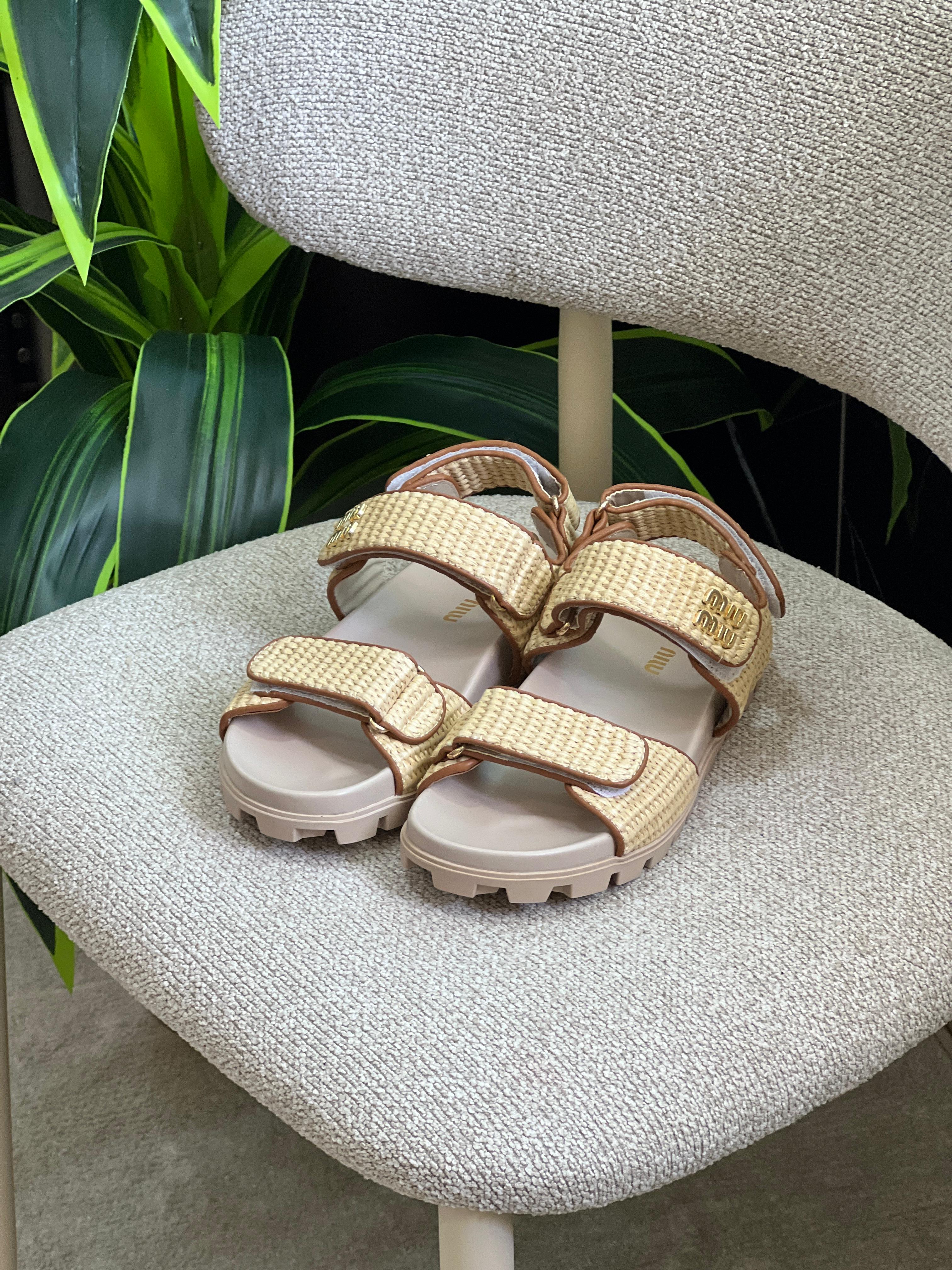 Miu Miu Canvas slide sandals