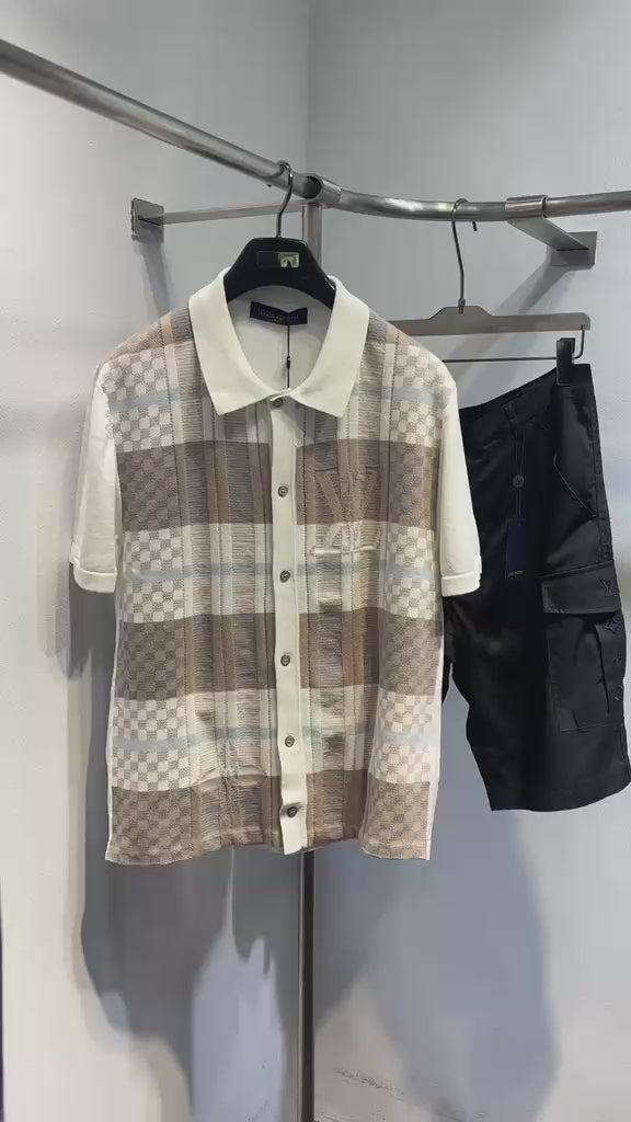 LV Graphic Jacquard Short-Sleeved Shirt